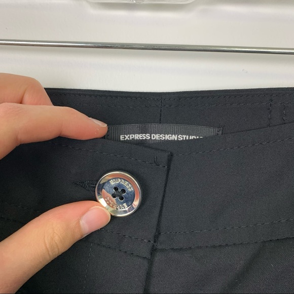 Express Black Crop Trousers Pant Pocket Detailing - Picture 14 of 14